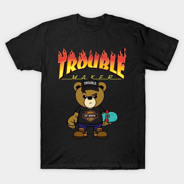 skater teddy bear T-Shirt by janvimar